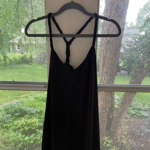 Black braided strapped dress- L best offer